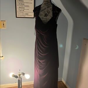 Xscape Purple Ruched Sweetheart Gown